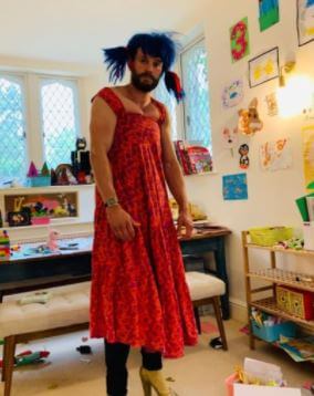 Alberta Dornan father Jamie Dornan dressed up as a girl for his daughters and gave the name Jenny with blue hair.